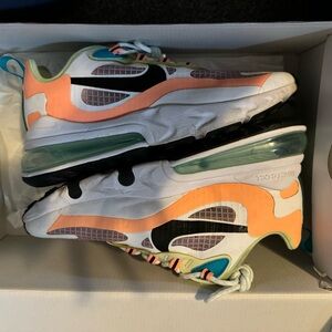 Nike Sneakers - White, Orange, and Teal